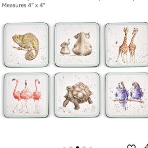 Wrendale Zoological Pimpernel Coasters Set of 6